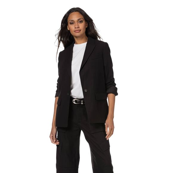 VINCE Boyfriend Blazer in Italian Wool Blend Navy 6|S - Picture 2 of 11